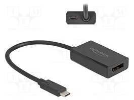 DeLOCK Adaptador DisplayPort hembra a USB Type-C™ macho 4K con PD 85 W 61059