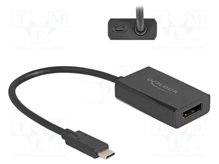 DeLOCK Adaptador DisplayPort hembra a USB Type-C™ macho 4K con PD 85 W 61059 DeLOCK Adaptador DisplayPort hembra a USB Type-C™ macho 4K con PD 85 W 61059