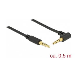 DeLOCK 85607 Cable de audio de 3,5 mm con conector angular de 0,5 m negro