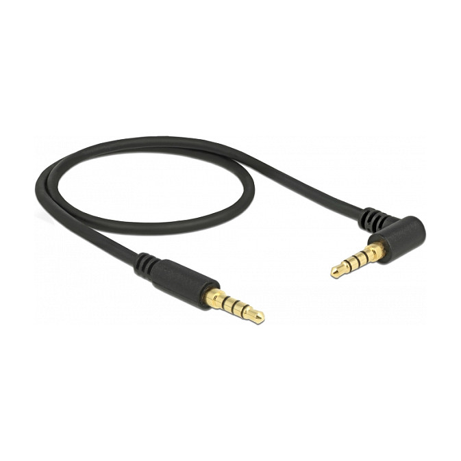 DeLOCK 85607 Cable de audio de 3,5 mm con conector angular de 0,5 m negro