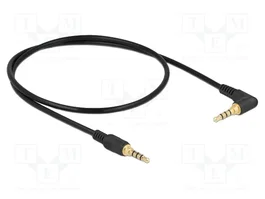 DeLOCK 85607 Cable de audio 3,5 mm con conector angular 0,5 m Negro