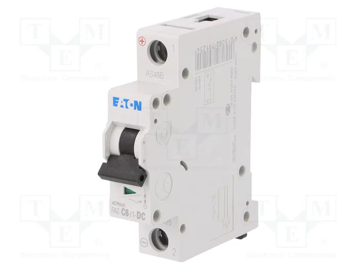 EATON ELECTRIC FAZ-C6/1-DC Interruptor magnetotérmico 6A 250VDC 1 polo EATON ELECTRIC FAZ-C6/1-DC Interruptor magnetotérmico 6A 250VDC 1 polo