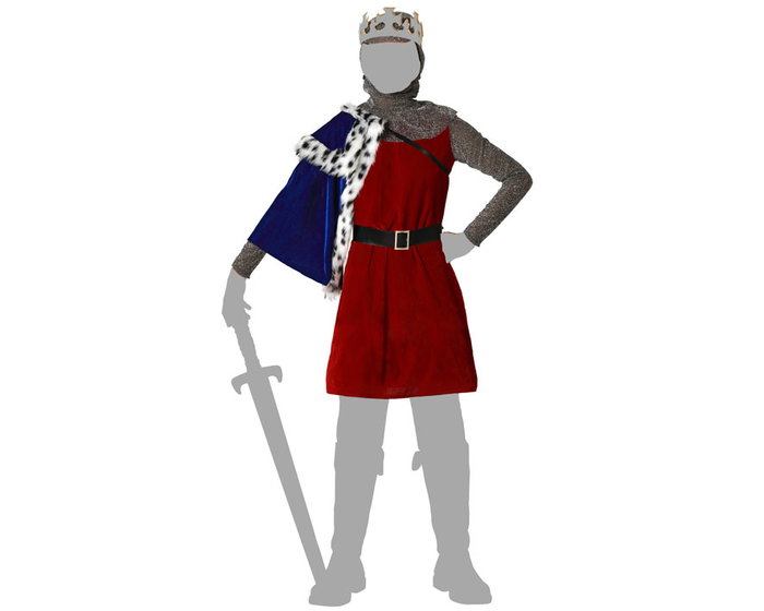 Disfraz Rey Medieval Niño Infantil 5-6 Años Azul Niño Carnaval Hombre Polyester