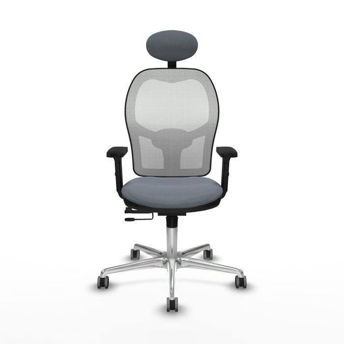PIQUERAS Y CRESPO Silla de oficina Jorquera Gris y Blanca con mecanismo Sincro/Traslack