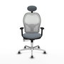 PIQUERAS Y CRESPO Silla de oficina Jorquera Gris y Blanca con mecanismo Sincro/Traslack