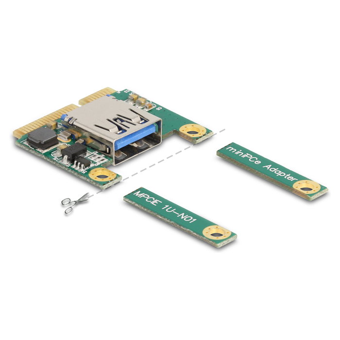DeLOCK 80039 Mini PCIe I/O con 1 x USB 2.0 Tipo-A hembra, Verde DeLOCK 80039 Mini PCIe I/O con 1 x USB 2.0 Tipo-A hembra, Verde