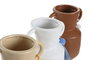 DKD Home Decor Jarrón Dolomita Algodón con Flecos Surtido de 3 piezas