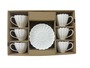 DKD Home Decor Set de Café de Porcelana Blanco 6 Piezas 150ml