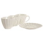 DKD Home Decor Set de Café de Porcelana Blanco 6 Piezas 150ml