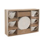 DKD Home Decor Set de Café de Porcelana Blanco 6 Piezas 150ml