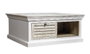DKD Home Decor Mesa Centro Romantico Blanco Mango 90x90x40 cm 2 Cajones