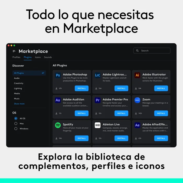 Logitech mx creative console teclado bluetooth/usb