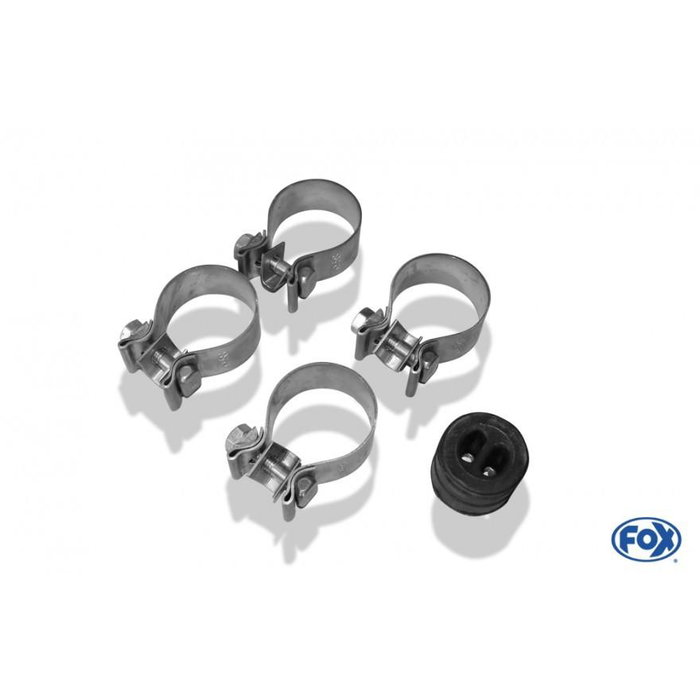 Fox Silencioso Trasero FXLR011002-593 para Range Rover II Type LP, Izquierda y Derecha 135x80, Tubo 2x55mm, Incluye Accesorios