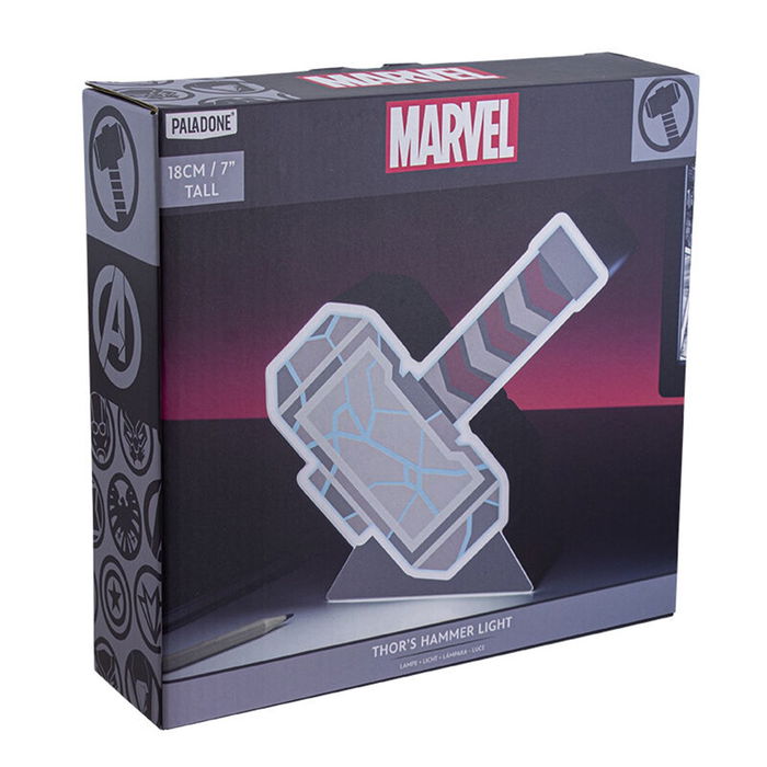 Paladone Lámpara Box Marvel Thor Martillo Mjolnir, PVC, 18 x 17.7 x 5 cm, Con Pilas (No Incluidas)