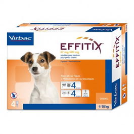 Virbac Effitix Perro S 4-10 kg 4 Pipetas Antiparasitario