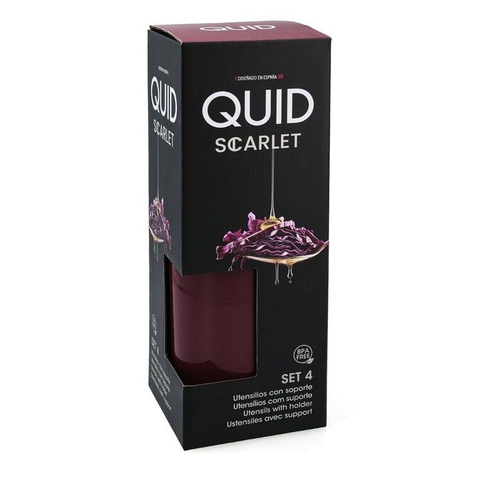 Set 4 Utensilios con Cubo Scarlet Quid 32 cm