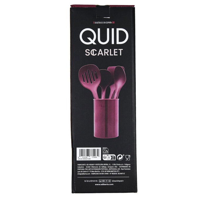 Set 4 Utensilios con Cubo Scarlet Quid 32 cm