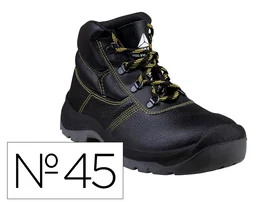 Deltaplus Botas de Seguridad en Piel Crupón S1P SRC, Suela PU Bi-densidad, Color Negro, Talla 45