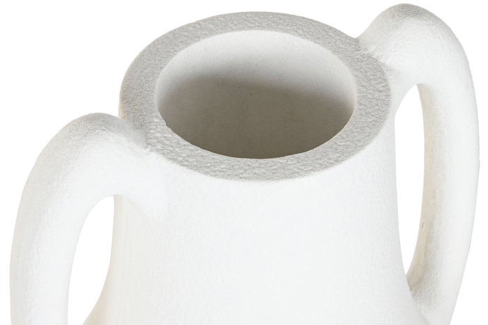 DKD Home Decor Ánfora de Fibra de Vidrio con Asas y Acabado Rugoso Blanco DKD Home Decor Ánfora de Fibra de Vidrio con Asas y Acabado Rugoso Blanco