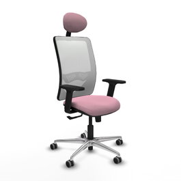 PIQUERAS Y CRESPO Silla de oficina Zulema Rosa y Blanco