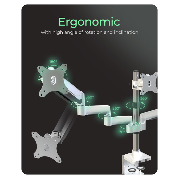 Prioriza marca y modelo, especifica soporte triple y sujeción, menciona tamaño máximo y material clave.