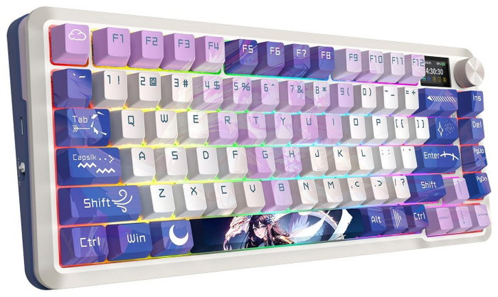 Redragon Flekact Pro K708AK-RGB-PRO Teclado Mecánico Gaming Inalámbrico RGB 81 Teclas Púrpura