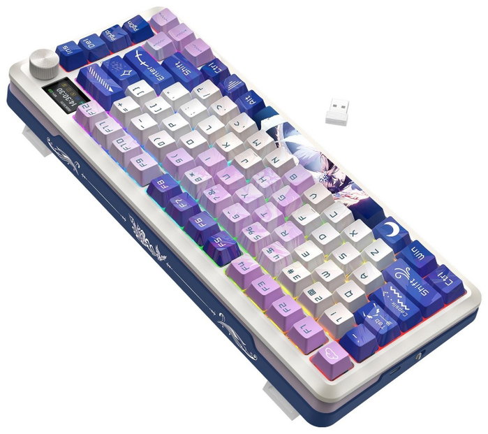 Redragon Flekact Pro K708AK-RGB-PRO Teclado Mecánico Gaming Inalámbrico RGB 81 Teclas Púrpura