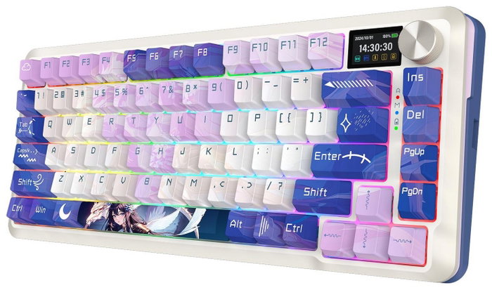 Redragon Flekact Pro K708AK-RGB-PRO Teclado Mecánico Gaming Inalámbrico RGB 81 Teclas Púrpura