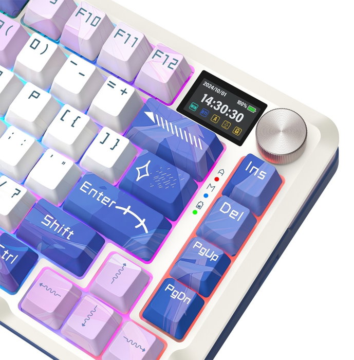 Redragon Flekact Pro K708AK-RGB-PRO Teclado Mecánico Gaming Inalámbrico RGB 81 Teclas Púrpura