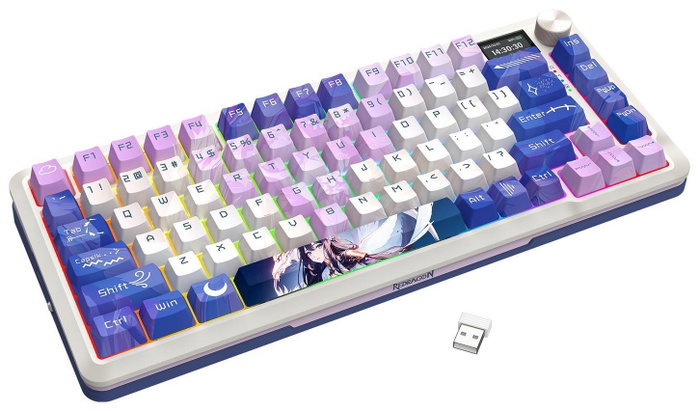 Redragon Flekact Pro K708AK-RGB-PRO Teclado Mecánico Gaming Inalámbrico RGB 81 Teclas Púrpura