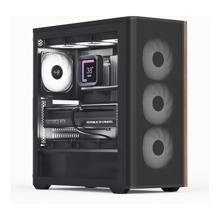 Aerocool D501A Midi Tower Negro, Madera Aerocool D501A Midi Tower Negro, Madera