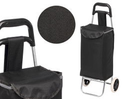 Kinvara Carro de Compra 24L Negro con Ruedas, Dimensiones 78.5x33x6 cm (Set de 8)
