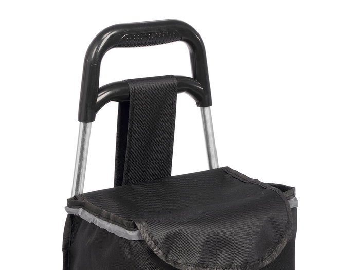 Kinvara Carro de Compra 24L Negro con Ruedas, Dimensiones 78.5x33x6 cm (Set de 8)