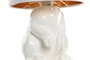 DKD Home Decor Lámpara de Sobremesa Conejo Blanco y Dorado
