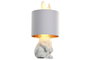 DKD Home Decor Lámpara de Sobremesa Conejo Blanco y Dorado