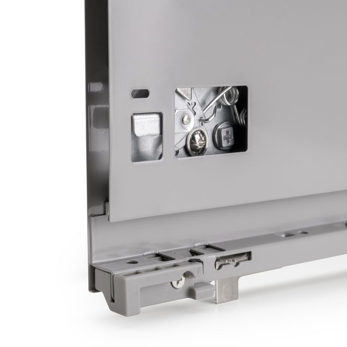 Emuca Cajón exterior Vertex con regulación 3D de altura 178mm, 40kg, profundidad 400mm, Acero, Pintado aluminio