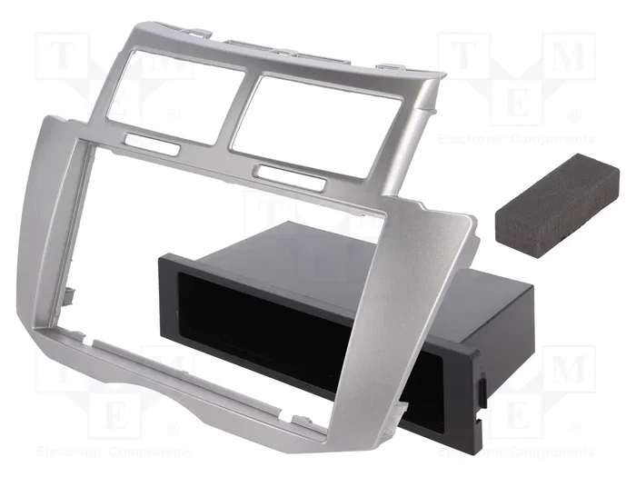 PER.PIC. Bastidor de montaje de radio Toyota Yaris 2009+ 2 DIN Plata PER.PIC. Bastidor de montaje de radio Toyota Yaris 2009+ 2 DIN Plata