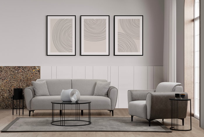Atelier Del Sofa Sofá de 1 Plaza Gris 100x85x85 cm