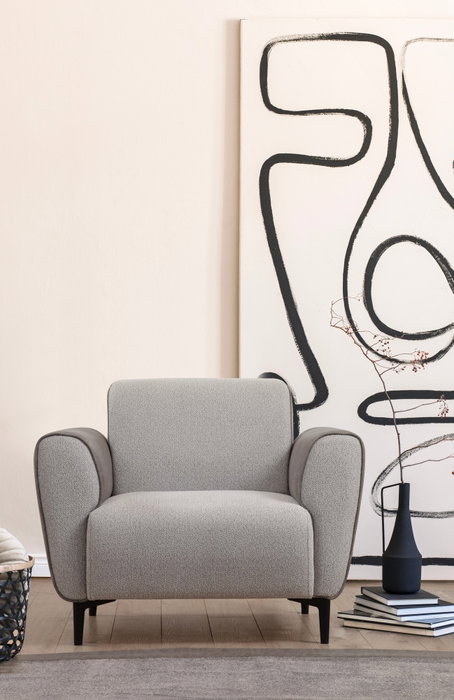 Atelier Del Sofa Sofá de 1 Plaza Gris 100x85x85 cm