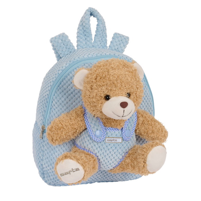 Safta Mochila Preescolar con Osito Extraíble Azul