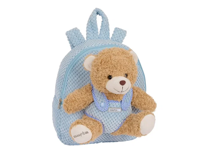 Safta Mochila Preescolar con Osito Extraíble Azul
