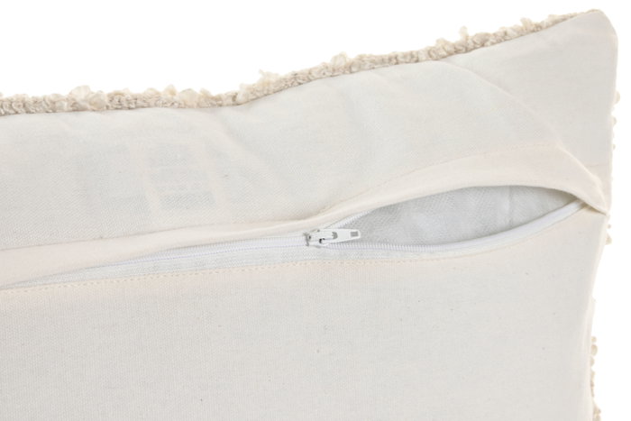 DKD Home Decor Cojín Algodón Viscosa Crudo 50x30 cm