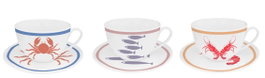 DKD Home Decor Set de Taza y Platillo Aiguablava Multicolor