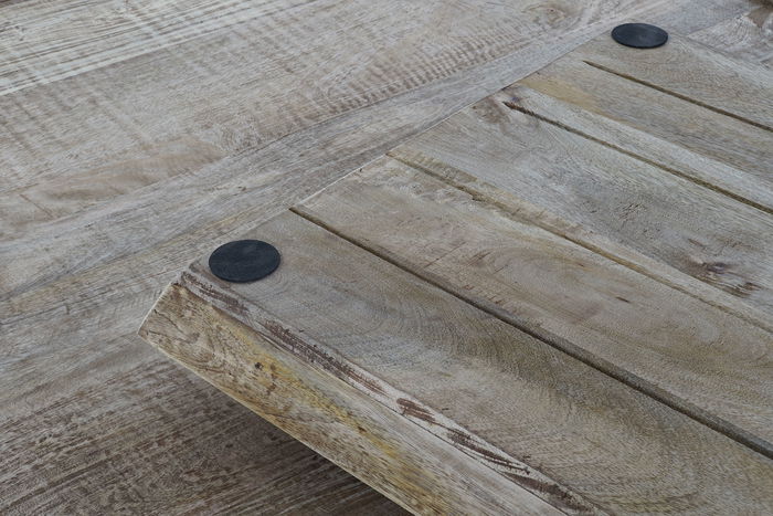 DKD Home Decor Mesa Centro Colonial Natural Negro 120 x 120 x 55 cm