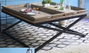 DKD Home Decor Mesa de Centro de Madera y Metal con Bandeja, 120x120x55 cm