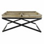 DKD Home Decor Mesa de Centro de Madera y Metal con Bandeja, 120x120x55 cm
