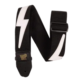 Ernie Ball Correa Premium para Guitarra/Bajo Hole Lotta White Lightning, Polipropileno Resistente, Ajustable 41-72 Pulgadas, 2 Pulgadas Ancho