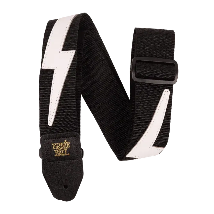 Ernie Ball Correa Premium para Guitarra/Bajo Hole Lotta White Lightning, Polipropileno Resistente, Ajustable 41-72 Pulgadas, 2 Pulgadas Ancho