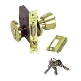 Ucem Cerradura con Pomo 5300phl050 Europerfil Latonado Reversible con 3 Llaves de Serreta