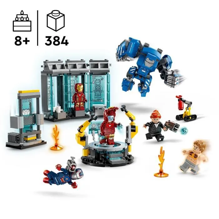 Lego Marvel 76315 Laboratorio de Iron Man: Salón de Armaduras - Juguete para Niños de 8 Años